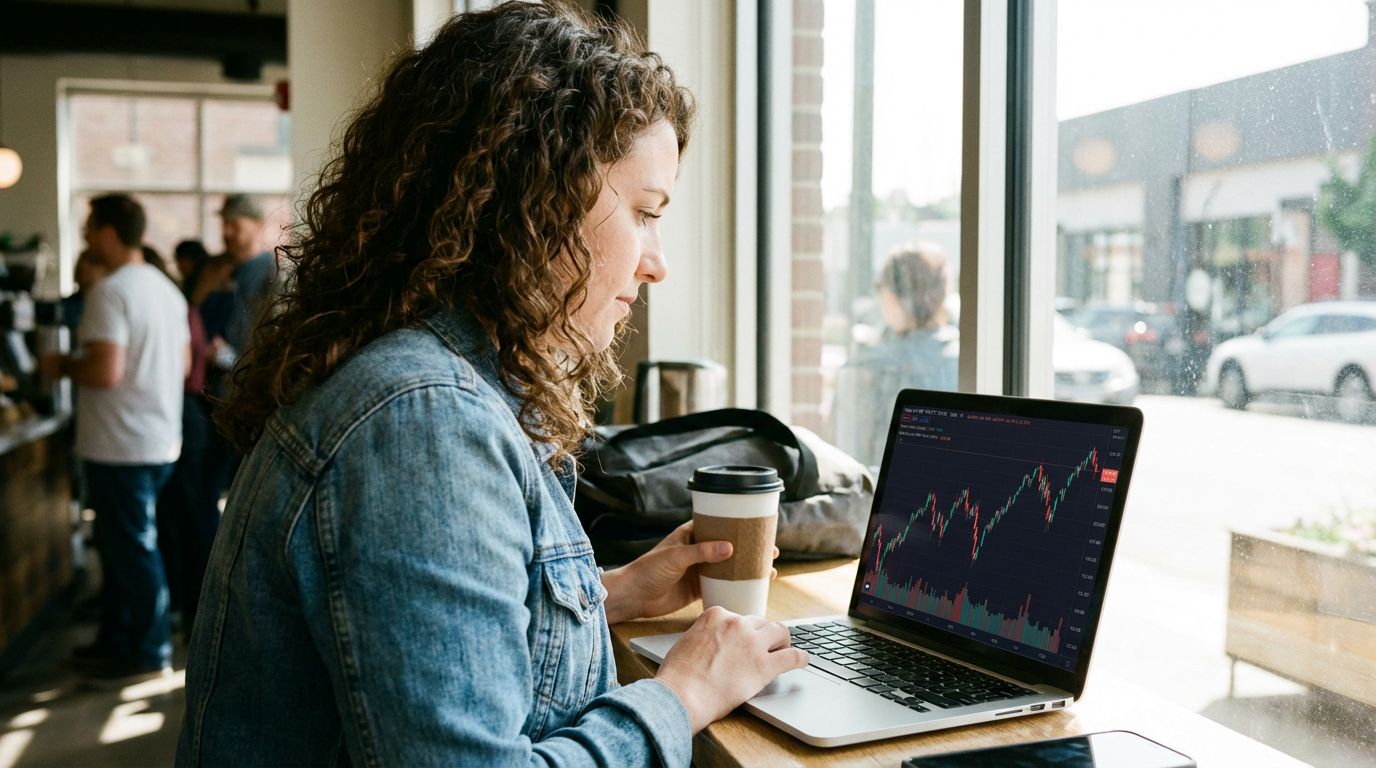 ETF-Vergleich am Laptop — Scalable Capital Altersvorsorgedepot